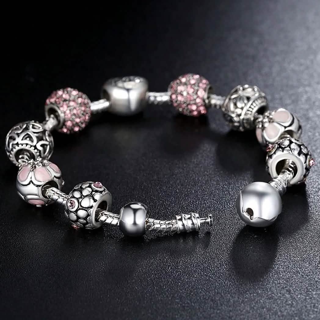 Mother's Day "LOVE" Engraved Heart Charm Bracelet Jewelry - DailySale
