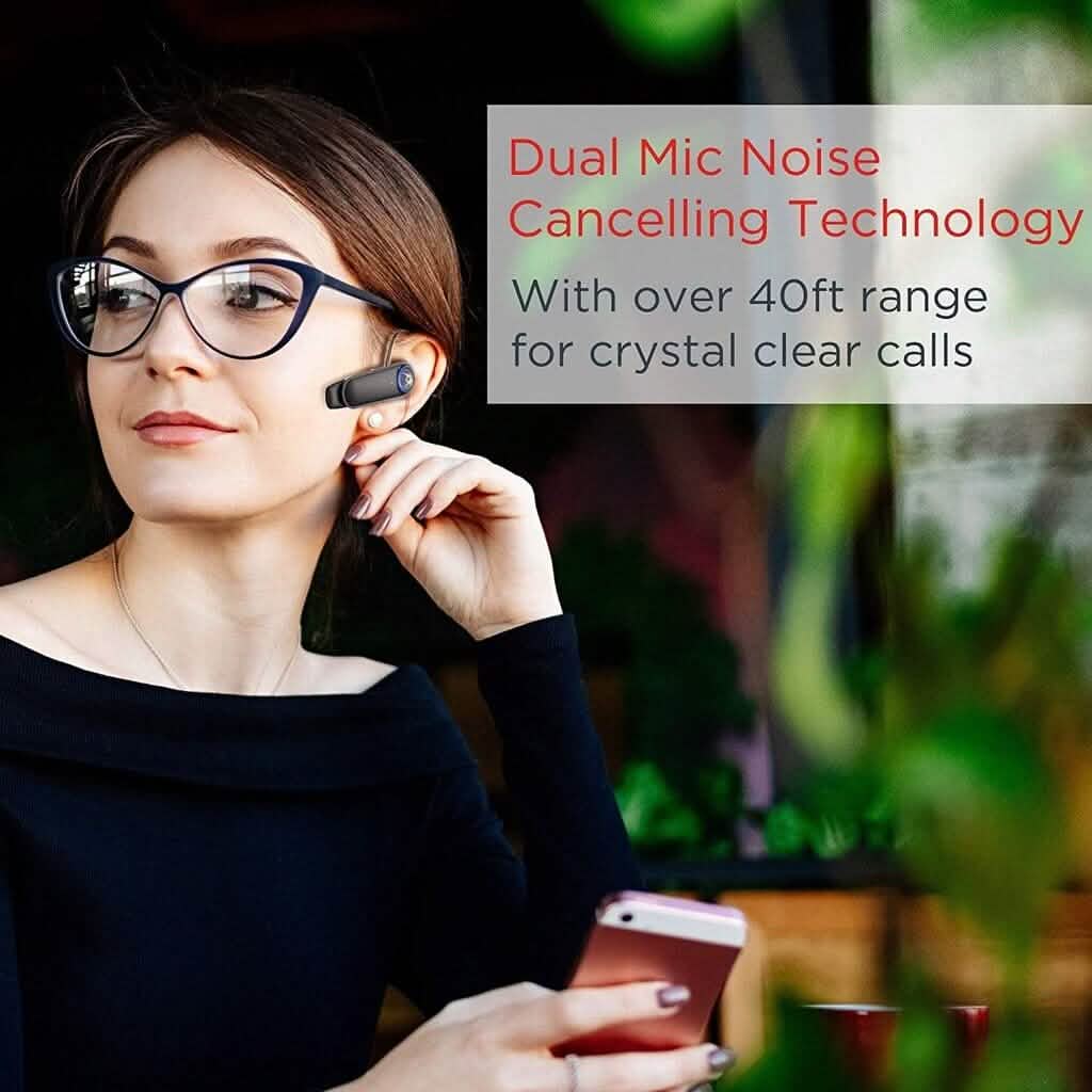 Motorola Boom 3+ Plus in-Ear Wireless Mono Bluetooth Headset Noise Cancellation Headphones - DailySale