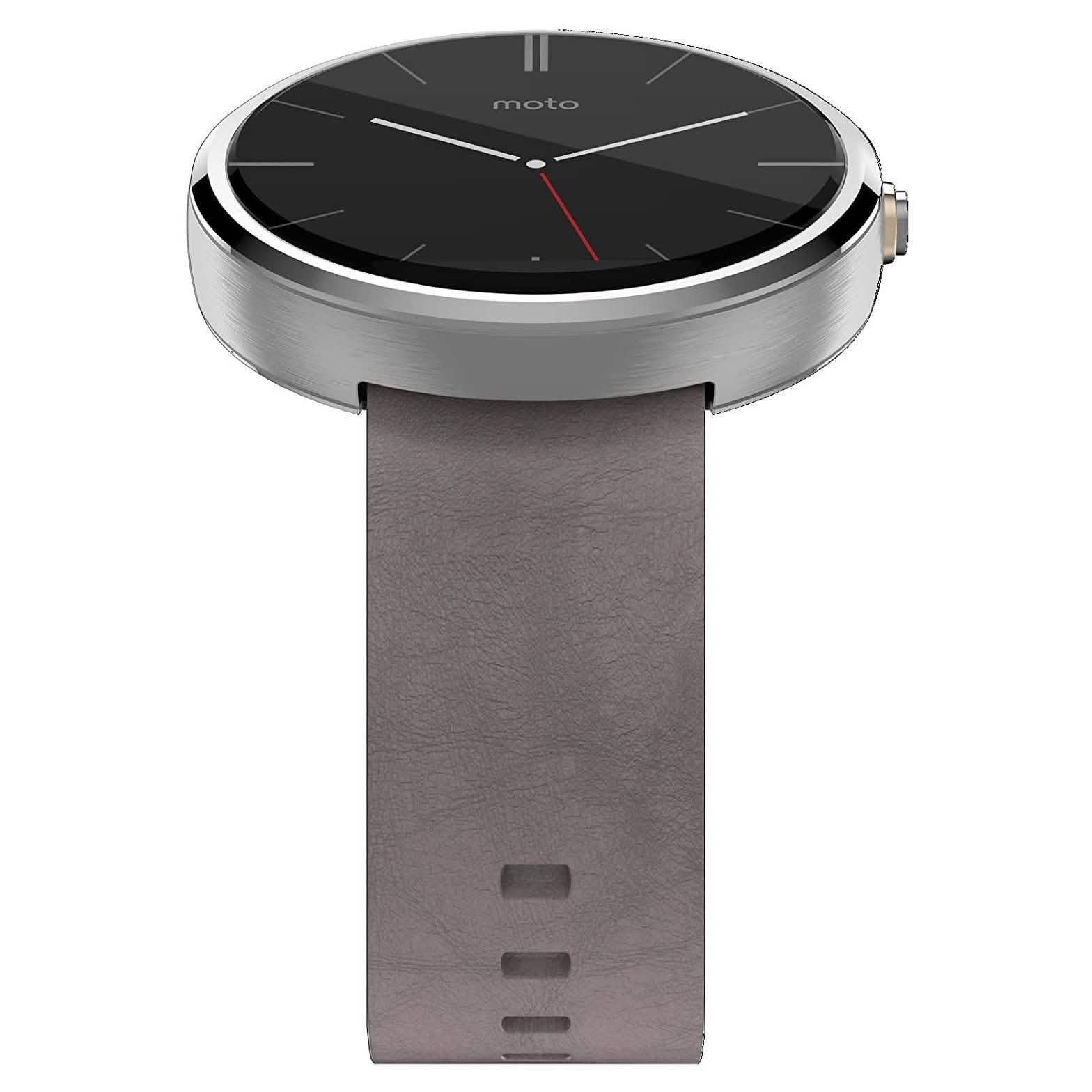 Motorola Moto 360 - Stone Grey Leather Smart Watch Gadgets & Accessories - DailySale