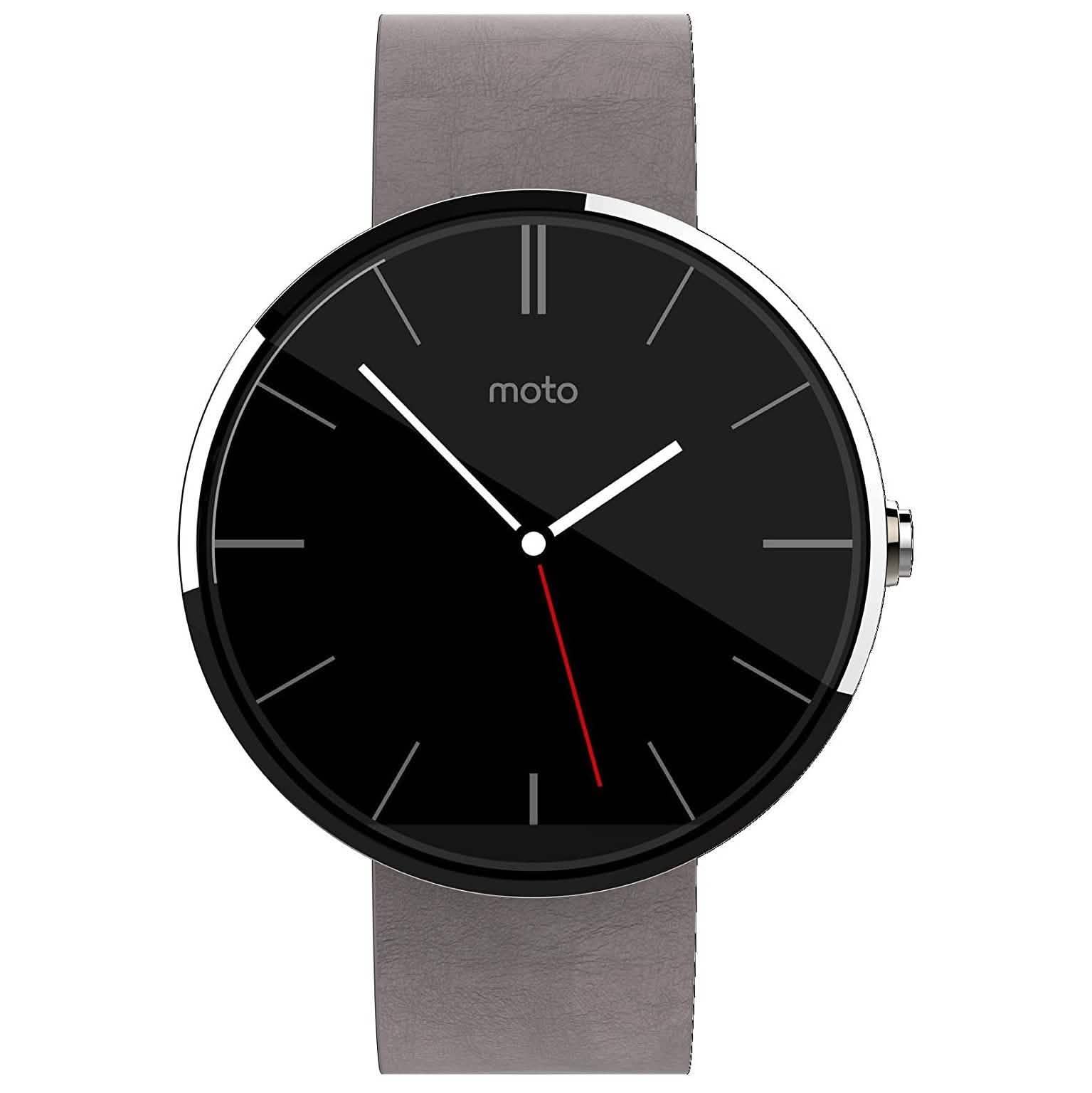 Motorola Moto 360 - Stone Grey Leather Smart Watch Gadgets & Accessories - DailySale