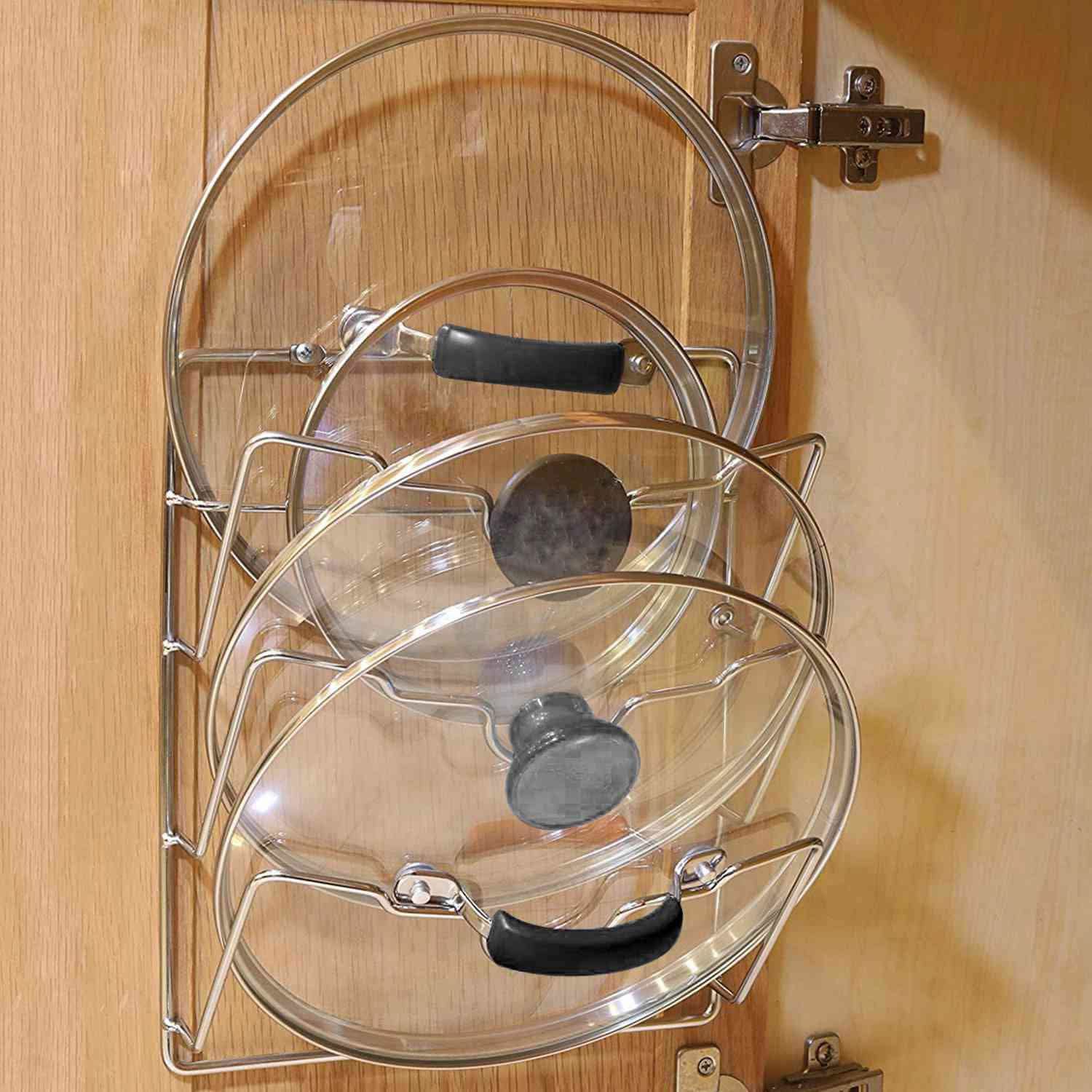 Mounted Pot Lid Rack Pot Cover Organizer Kitchen & Dining - DailySale