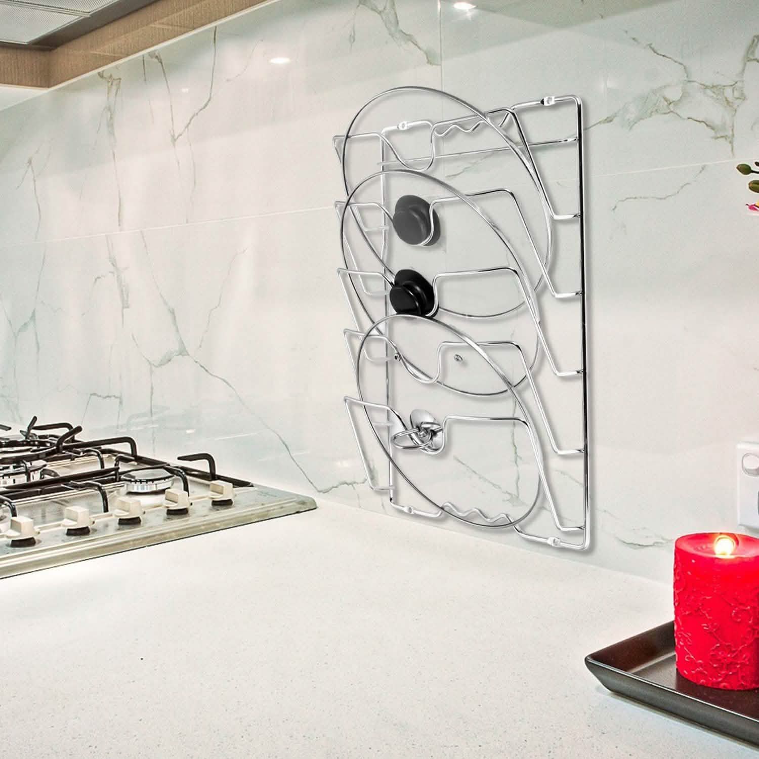 Mounted Pot Lid Rack Pot Cover Organizer Kitchen & Dining - DailySale