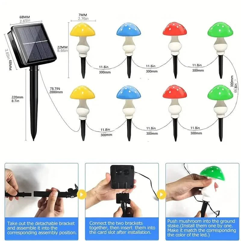Multi-Color Changing LED Solar Mushroom Light Outdoor Lighting - DailySale