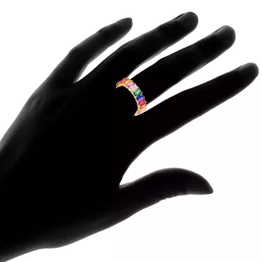 Multi-Color Eternity Ring Made with Swarovski Crystals Rings - DailySale