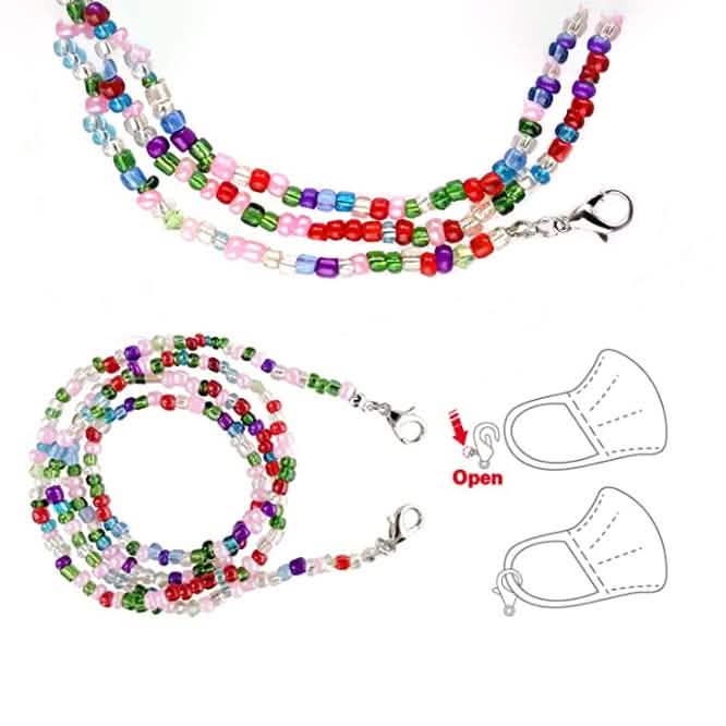 Multi-Color Face Mask Holder Beads Chain Face Masks & PPE - DailySale