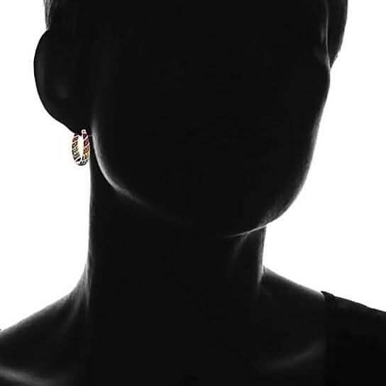 Multi Color Graduated Crystal Inside Out Hoops Earrings - DailySale