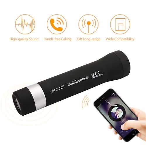Multi-Function Bike Light Flashlight Bluetooth Speaker Handsfree Mic Support Sports & Outdoors - DailySale