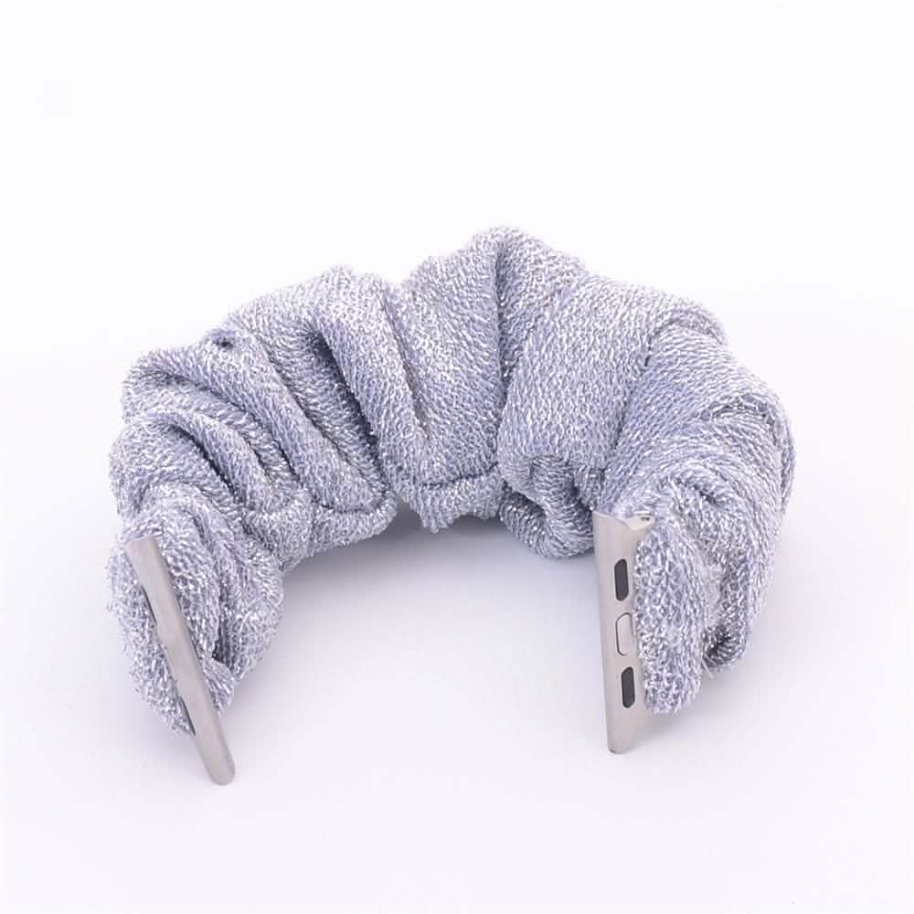 Multifunction Hair Scrunchie Apple Watch Band - Assorted Colors Gadgets & Accessories 42/44mm Silver - DailySale