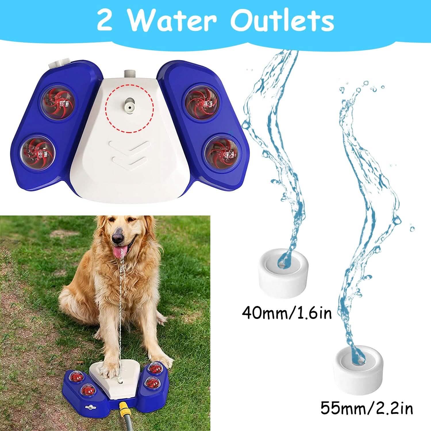 Multifunctional Automatic Pet Water Dispenser Outdoor Step-on Activated Sprinkler Pet Supplies - DailySale