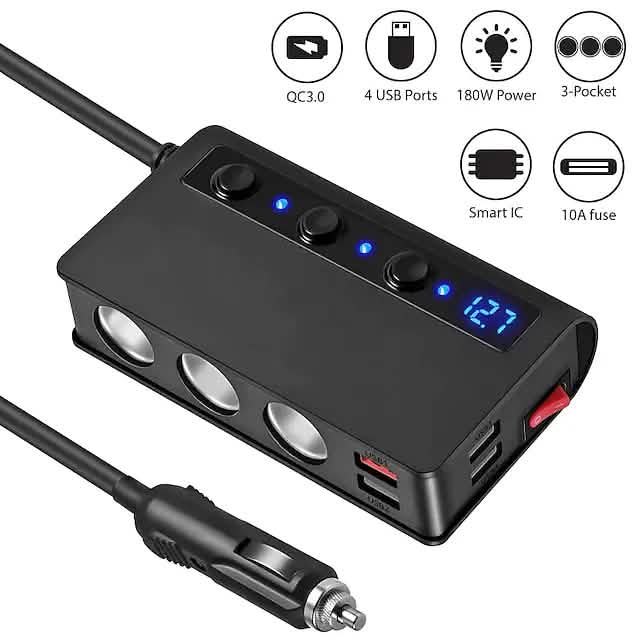Multifunctional Car Charger Socket Automotive - DailySale