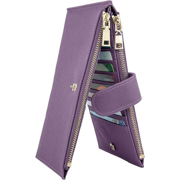 Multifunctional Leather Wallet Bags & Travel Purple - DailySale