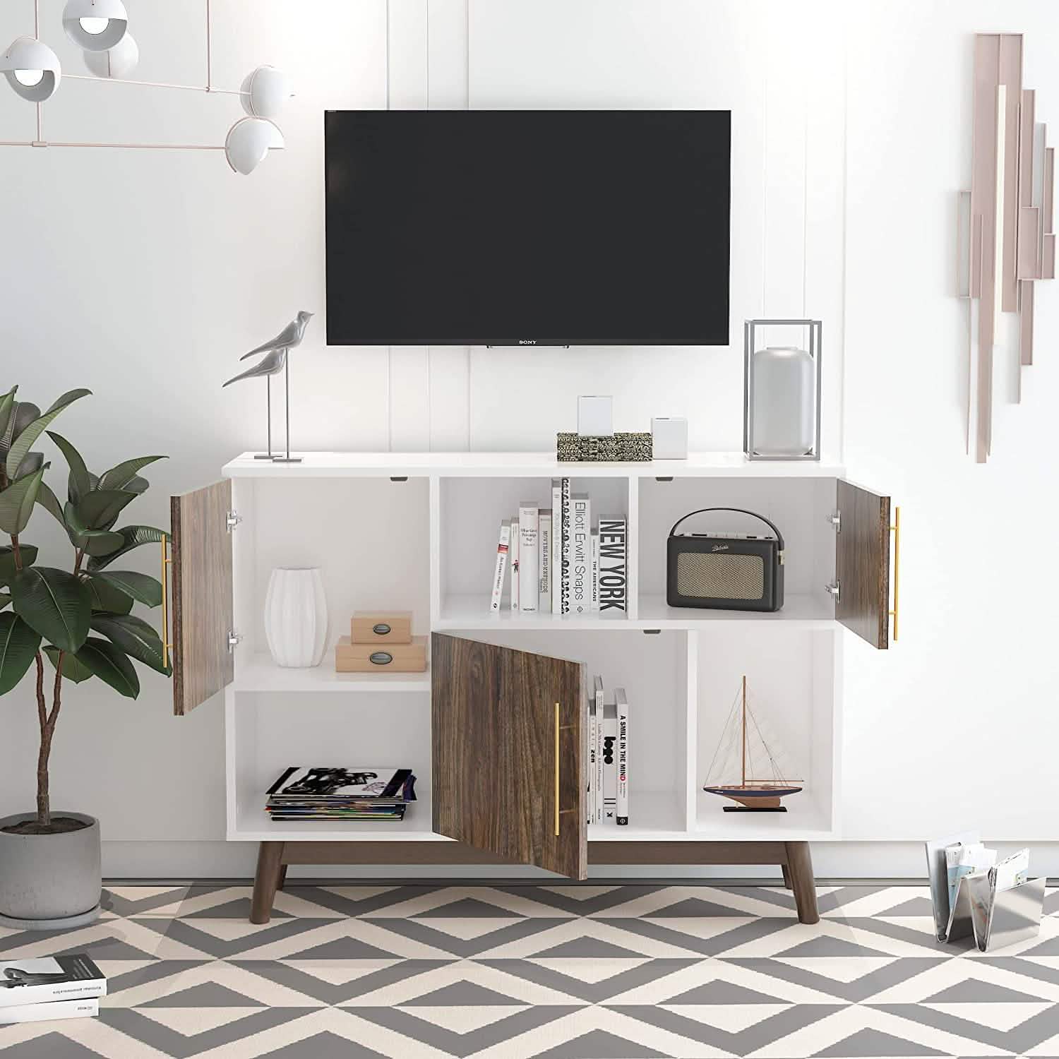 Multifunctional Storage Cabinet Modern Buffet or Kitchen Sideboard Kitchen Storage - DailySale