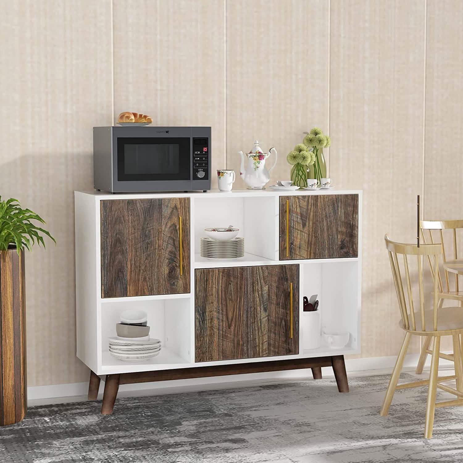 Multifunctional Storage Cabinet Modern Buffet or Kitchen Sideboard Kitchen Storage - DailySale