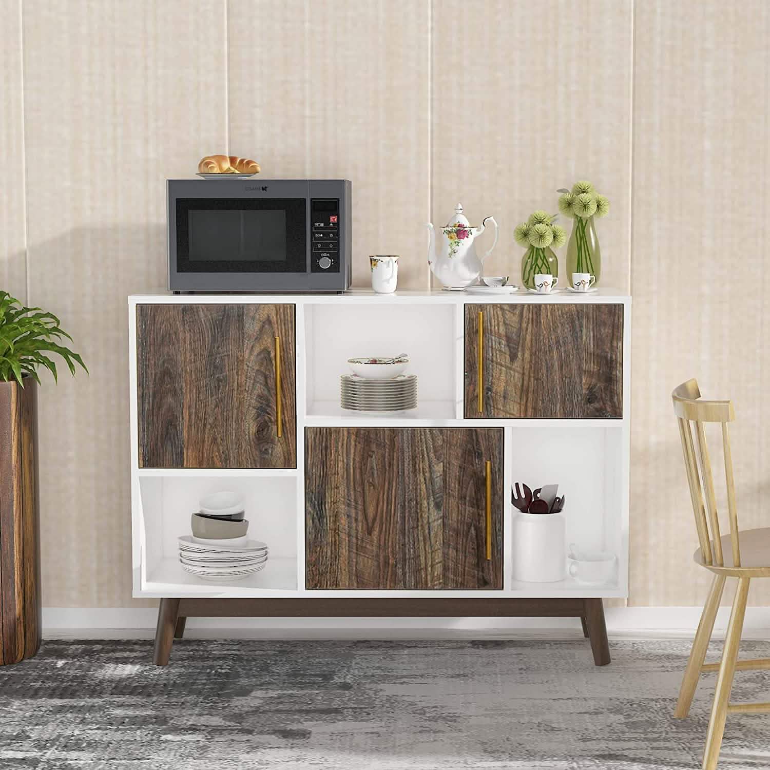 Multifunctional Storage Cabinet Modern Buffet or Kitchen Sideboard Kitchen Storage - DailySale
