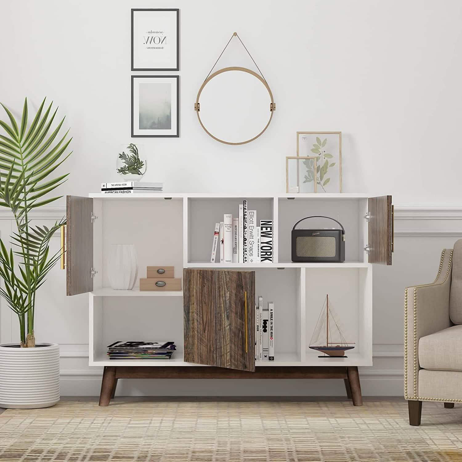 Multifunctional Storage Cabinet Modern Buffet or Kitchen Sideboard Kitchen Storage - DailySale