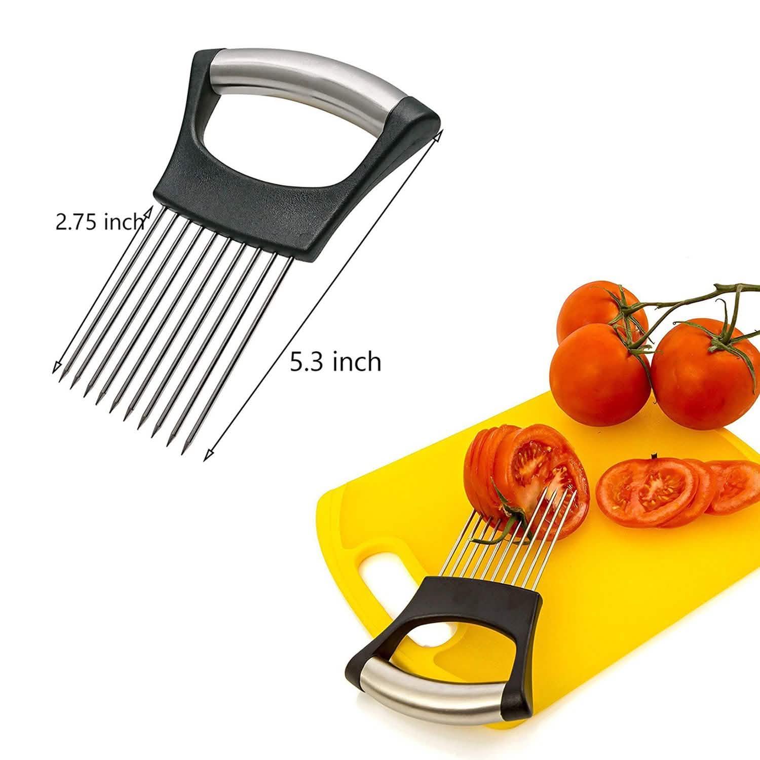 Multipurpose Stainless Steel Assistant Vegetable and Meat Slicer Holder Kitchen & Dining - DailySale