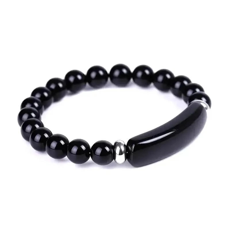 Natural Gemstone Crystal Rough Bracelet Women's Shoes & Accessories Black Agate Bracelet - DailySale