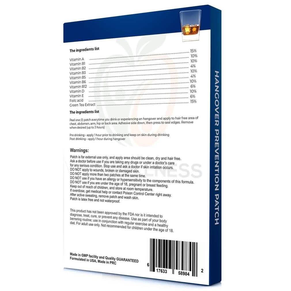 Natural Hangover Patches 60 Day Supply Wellness & Fitness - DailySale