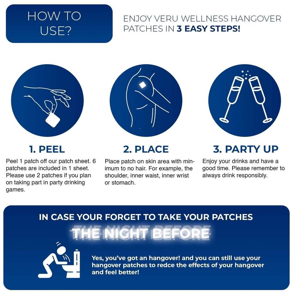 Natural Hangover Patches 60 Day Supply Wellness & Fitness - DailySale