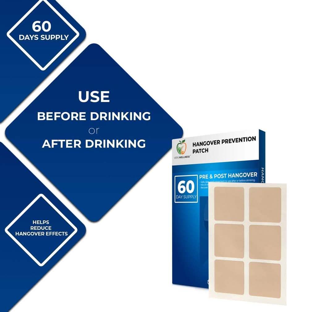 Natural Hangover Patches 60 Day Supply Wellness & Fitness - DailySale