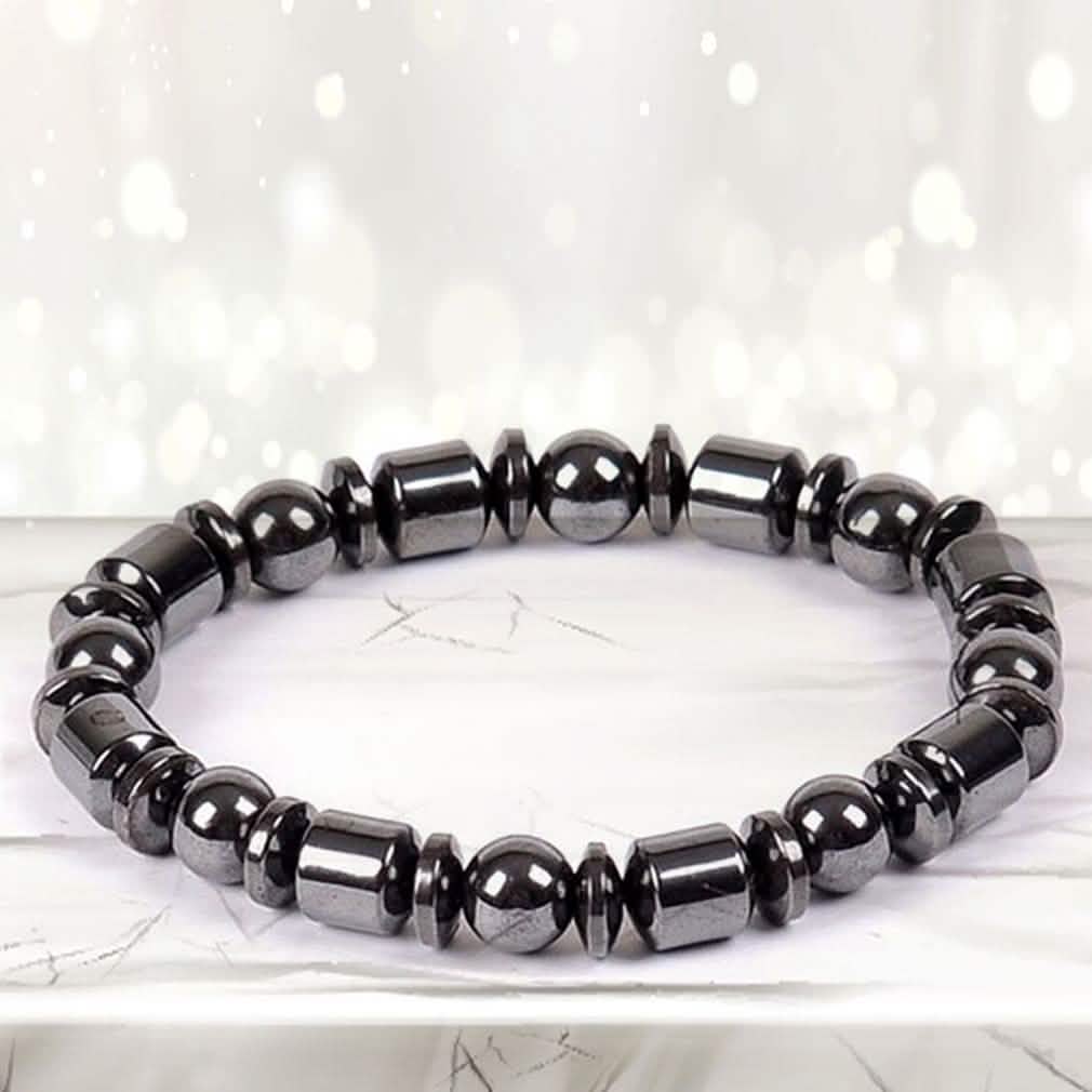 Natural Magnetic Hematite Stretch Bracelets For Men and Women Wellness & Fitness Weight Loss - DailySale