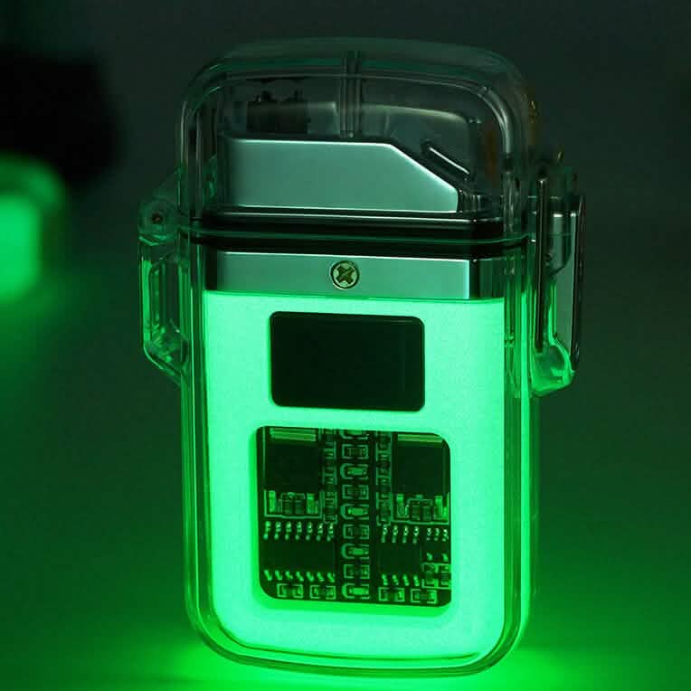 New Pulse Plasma Double Arc Lighter Type-C Rechargeable Transparent Shell Kitchen Tools & Gadgets - DailySale