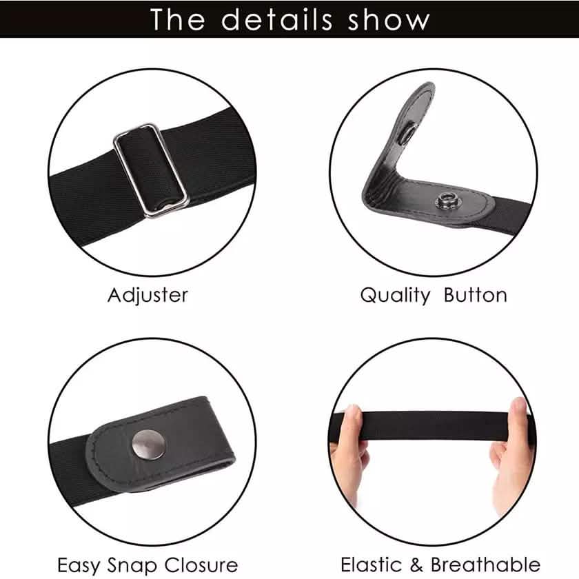 No Buckle Elastic Stretch Belts for Men and Women Comfortable Invisible Belts Women's Shoes & Accessories - DailySale