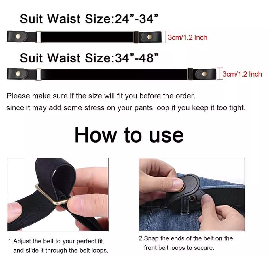 No Buckle Elastic Stretch Belts for Men and Women Comfortable Invisible Belts Women's Shoes & Accessories - DailySale