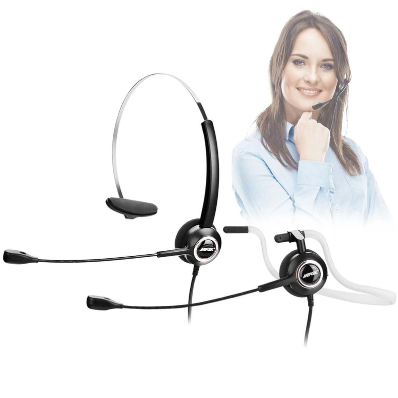 Noise Canceling Headset Convertible RJ9 Earphone with Microphone Adaptor Headphones & Audio - DailySale