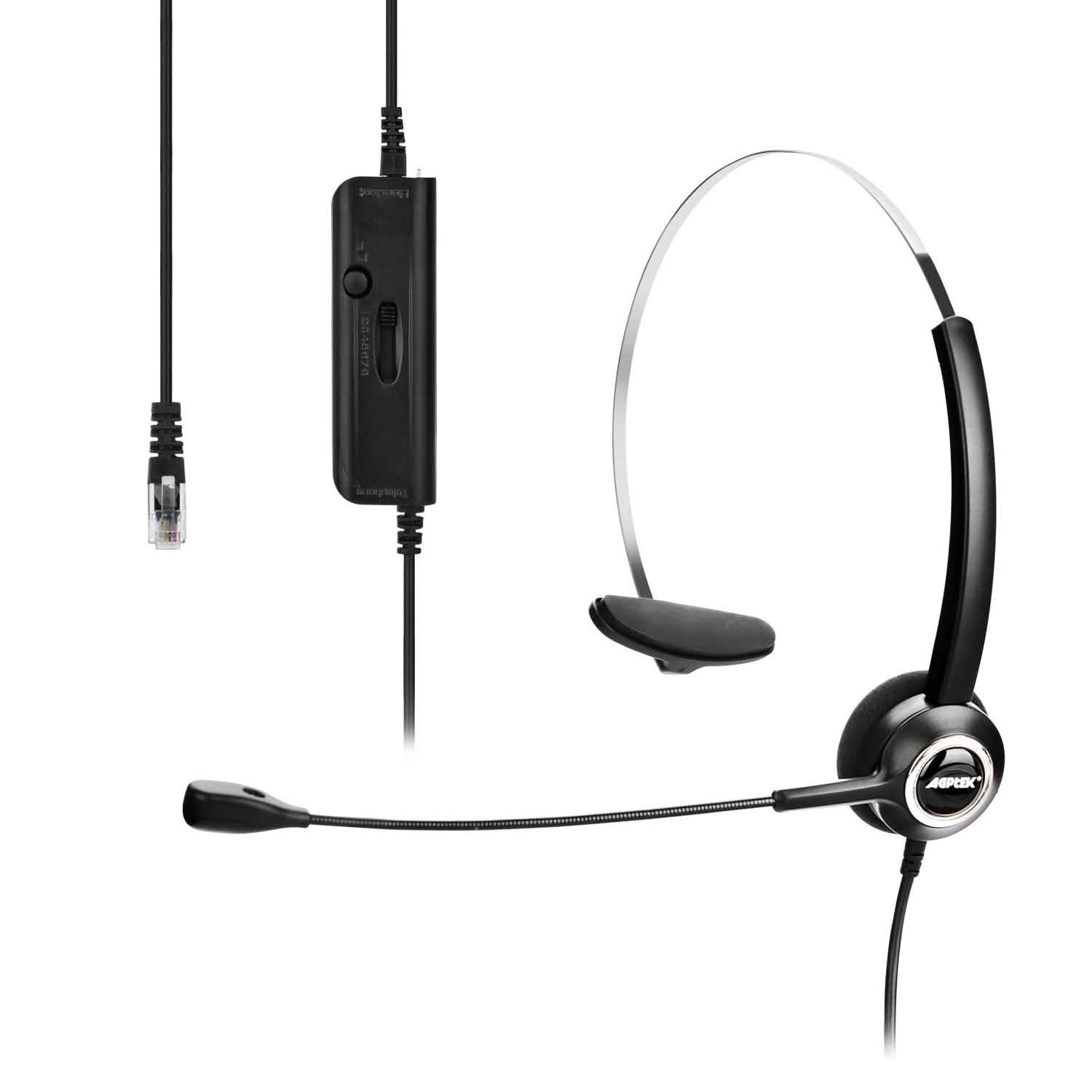 Noise Canceling Headset Convertible RJ9 Earphone with Microphone Adaptor Headphones & Audio - DailySale