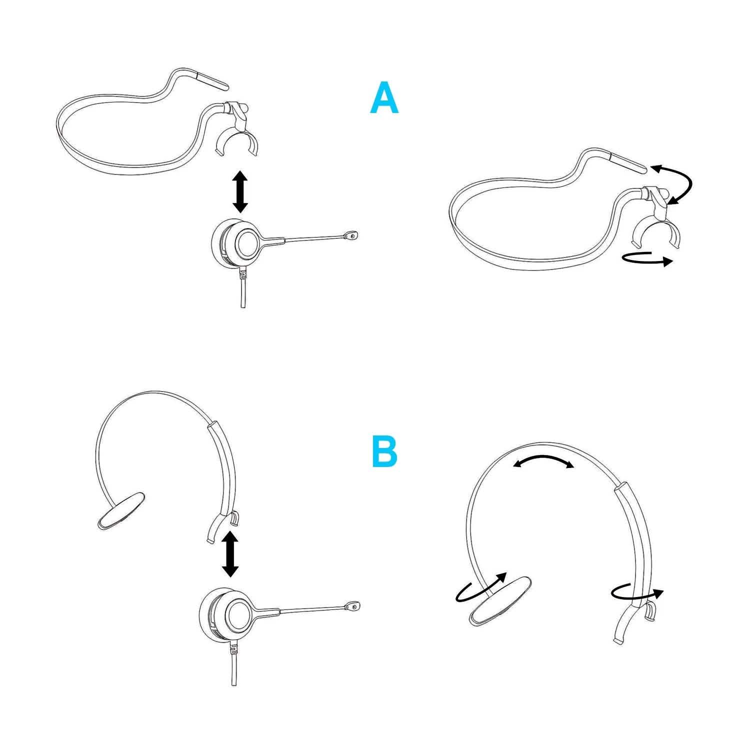 Noise Canceling Headset Convertible RJ9 Earphone with Microphone Adaptor Headphones & Audio - DailySale