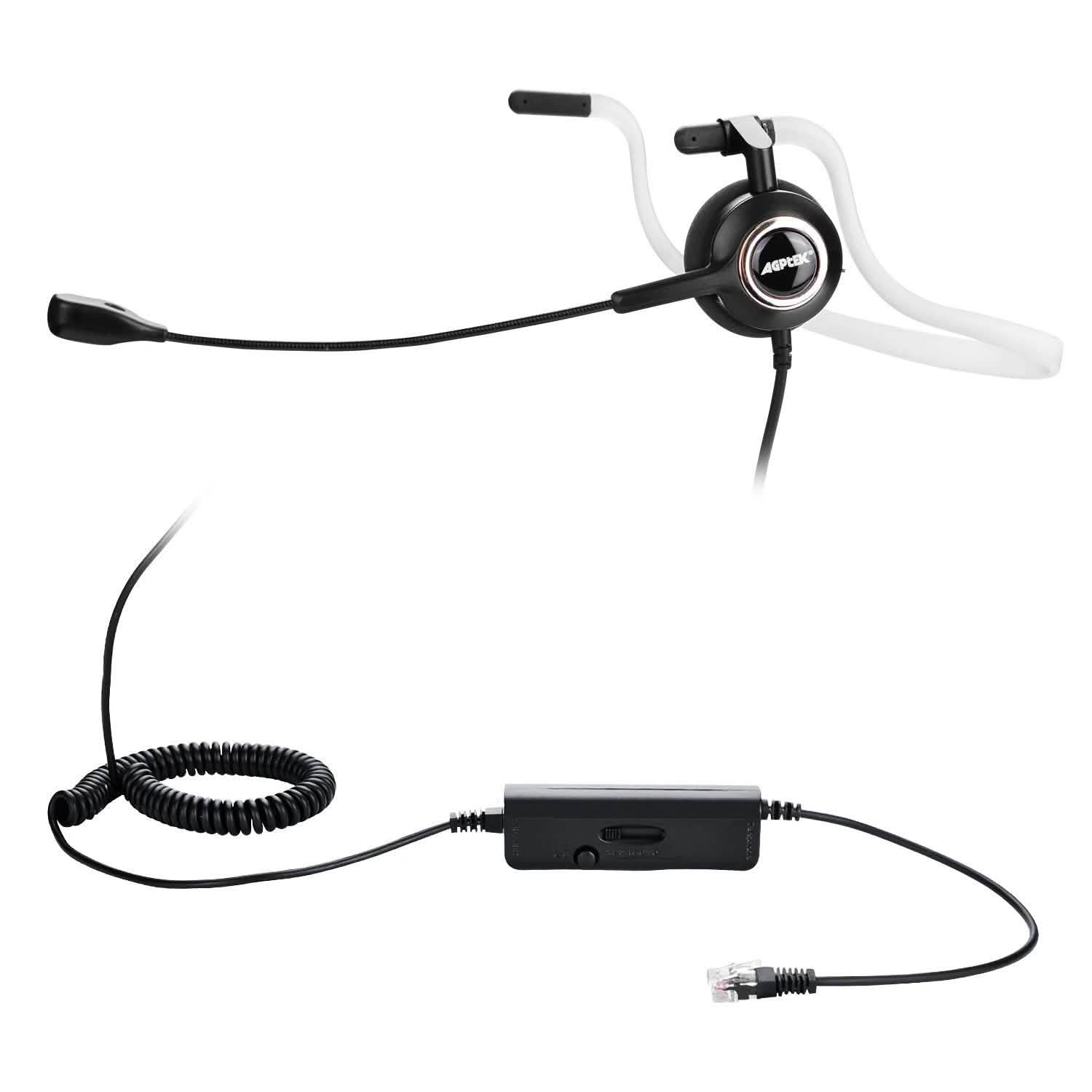 Noise Canceling Headset Convertible RJ9 Earphone with Microphone Adaptor Headphones & Audio - DailySale