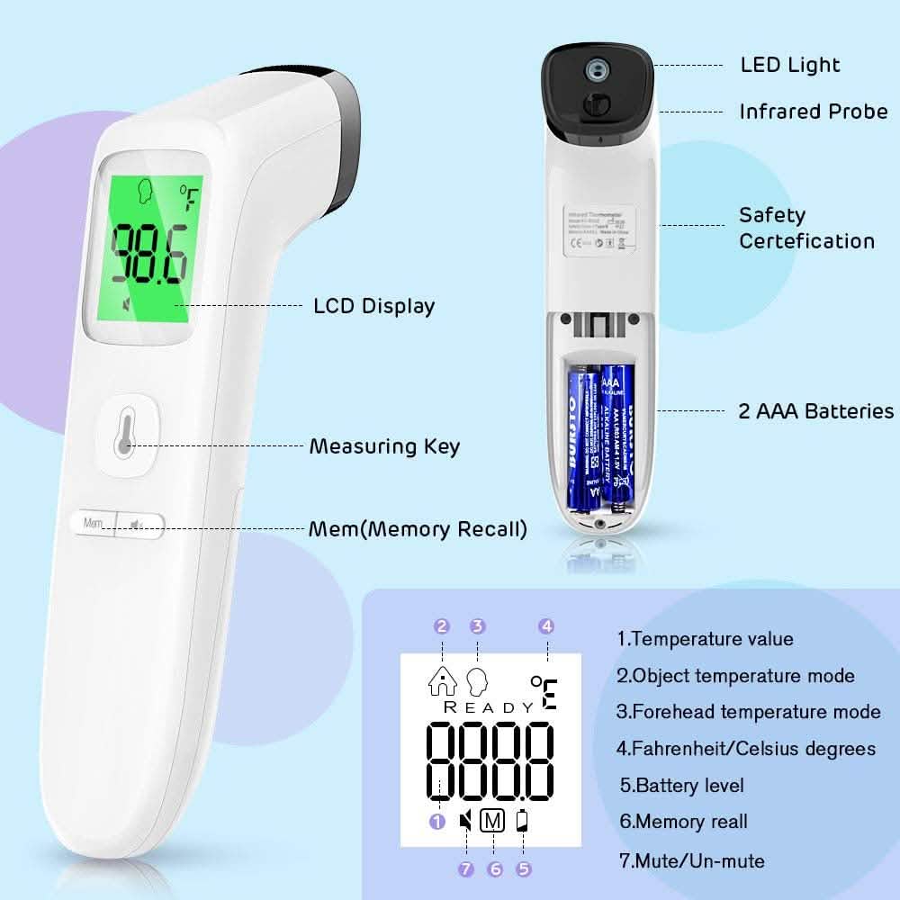 Non Touch Baby and Adults Forehead Thermometer Face Masks & PPE - DailySale