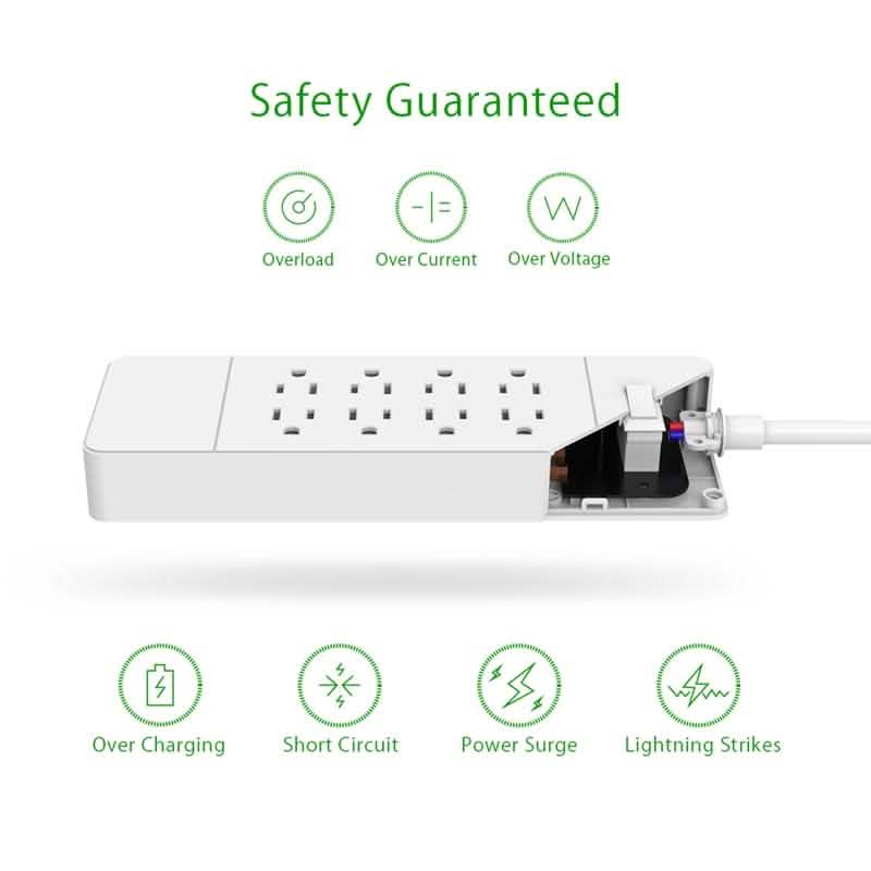 NTON Power USP US Electric Plug 8 AC Power Outlet with USB Charger Gadgets & Accessories - DailySale