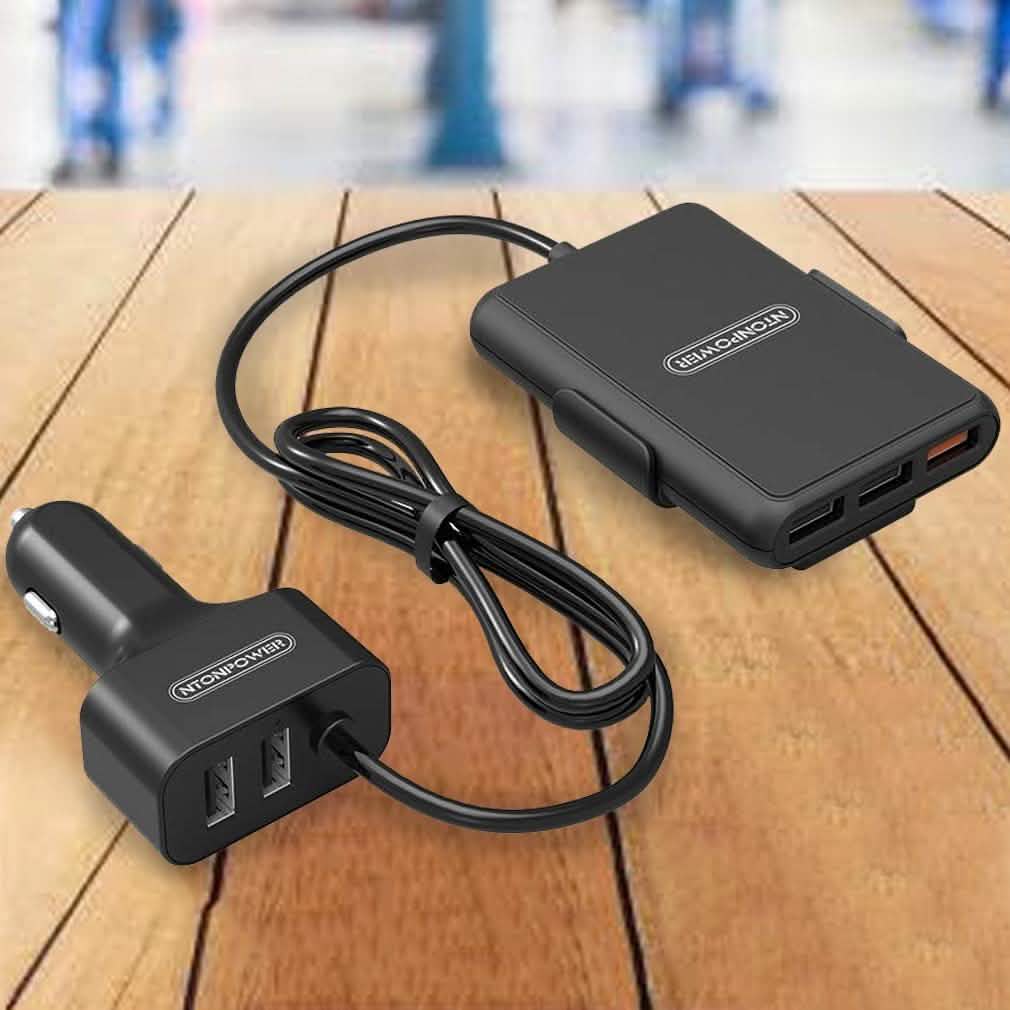 NTONPOWER 5 USB Ports Car Charger with 1.8 Extension Cable Auto Accessories - DailySale