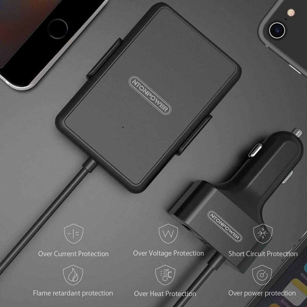NTONPOWER 5 USB Ports Car Charger with 1.8 Extension Cable Auto Accessories - DailySale