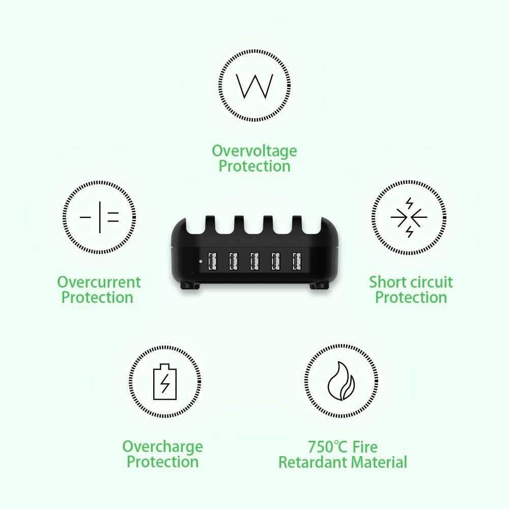 NTONPOWER Smartphone Charging Station 5 USB Ports Dock & Organizer Phones & Accessories - DailySale