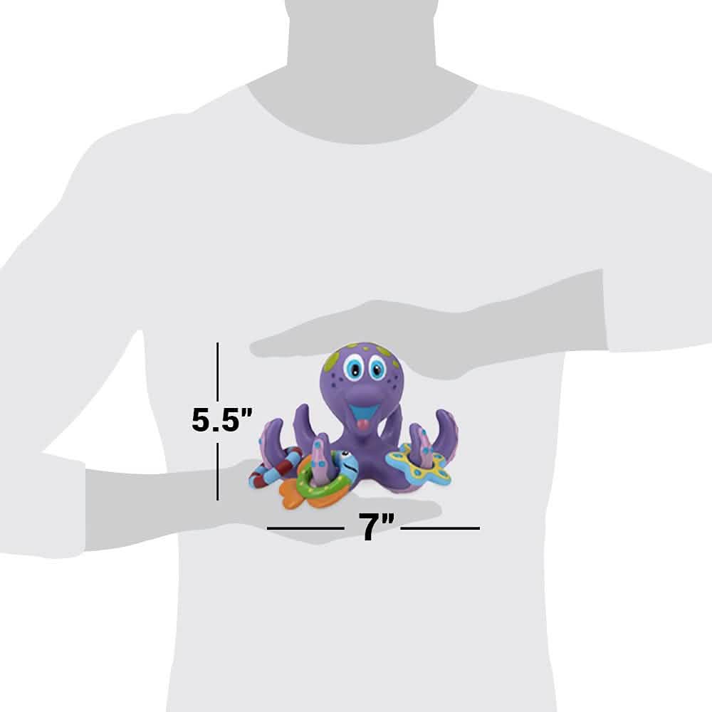 Nuby Floating Purple Octopus with 3 Hoopla Rings Interactive Bath Toy Toy Airplanes - DailySale