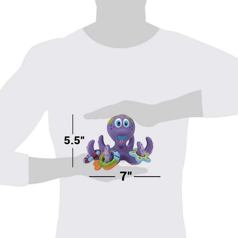 Nuby Floating Purple Octopus with 3 Hoopla Rings Interactive Bath Toy Toy Airplanes - DailySale