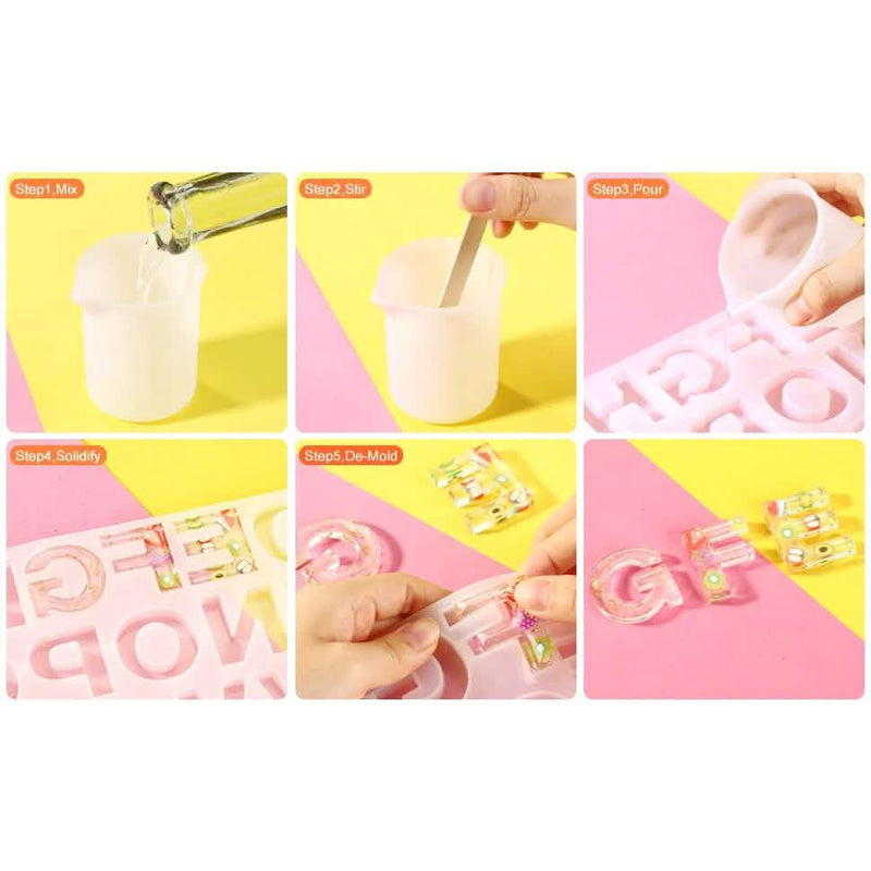 Numbers Alphabet Mold for DIY Craft Casting with Resin Decoration Fillers Set Kit Everything Else - DailySale