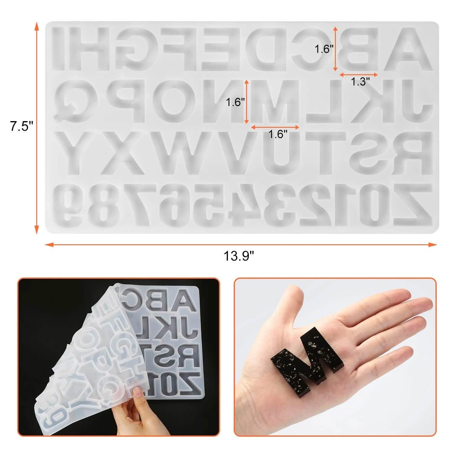 Numbers Alphabet Mold for DIY Craft Casting with Resin Decoration Fillers Set Kit Everything Else - DailySale