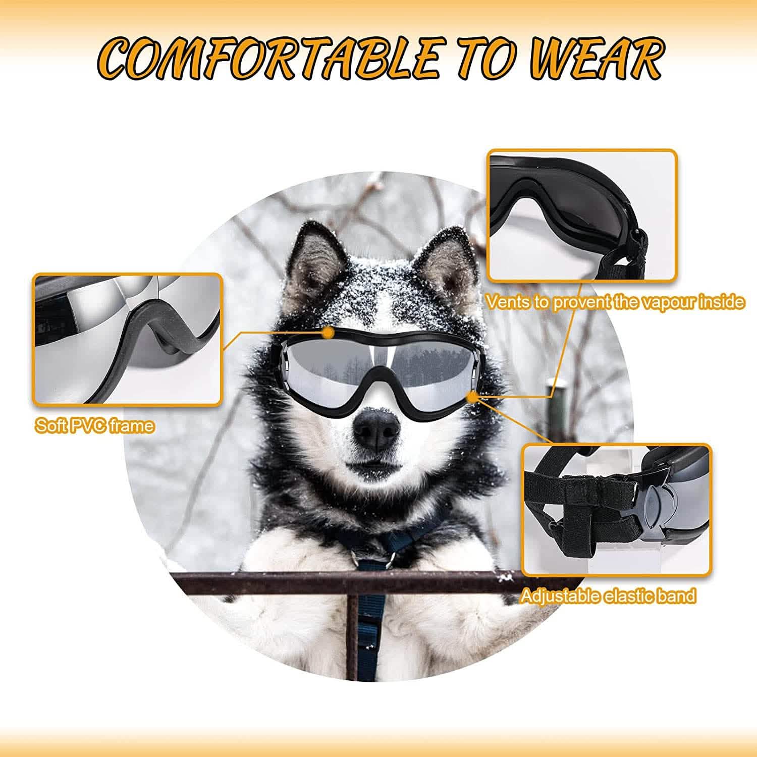 NVTED Dog Sunglasses with Adjustable Strap for Medium or Large Dog Pet Supplies - DailySale