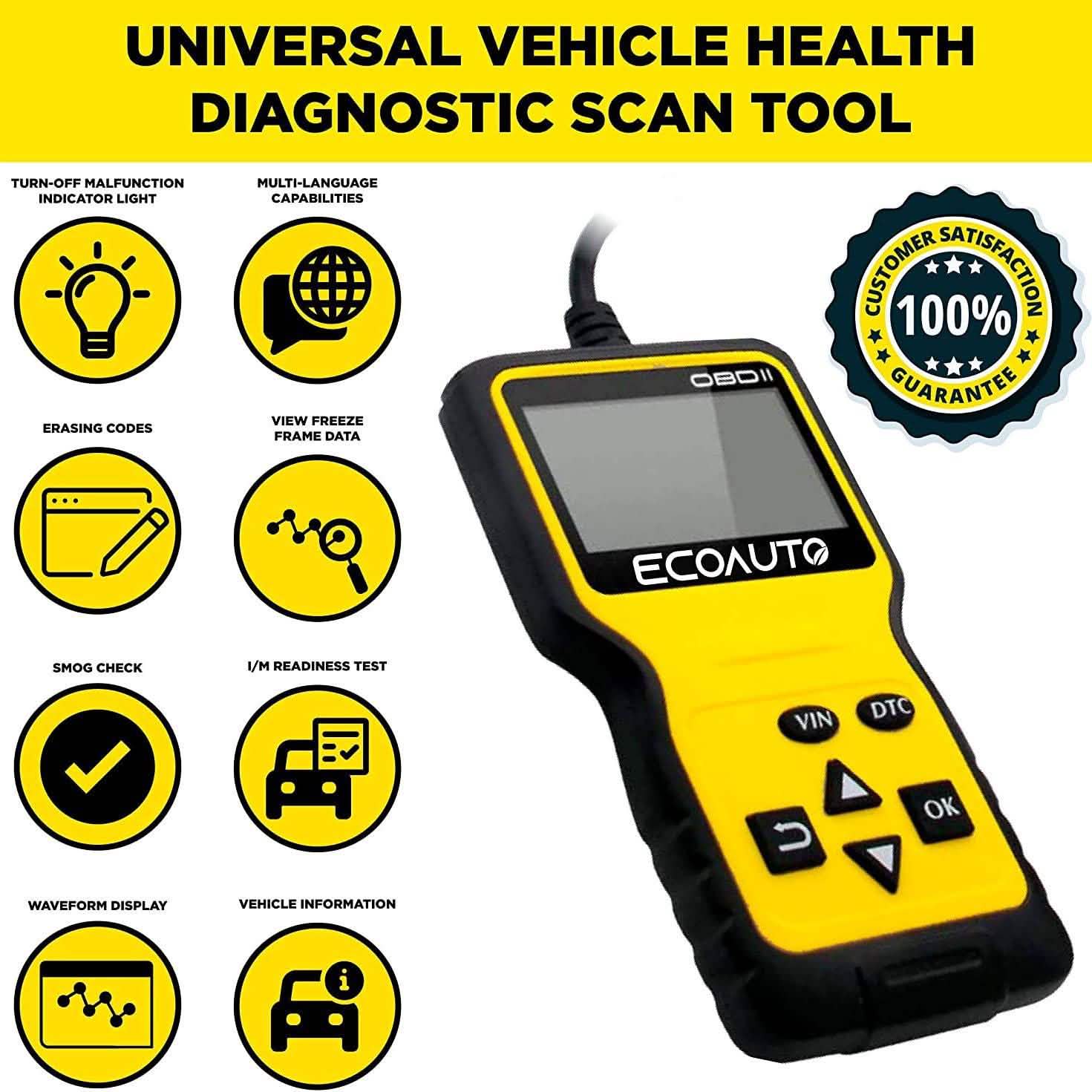 OBD2 Car Code Scanner & Reader Tool for All Vehicles Auto Accessories - DailySale