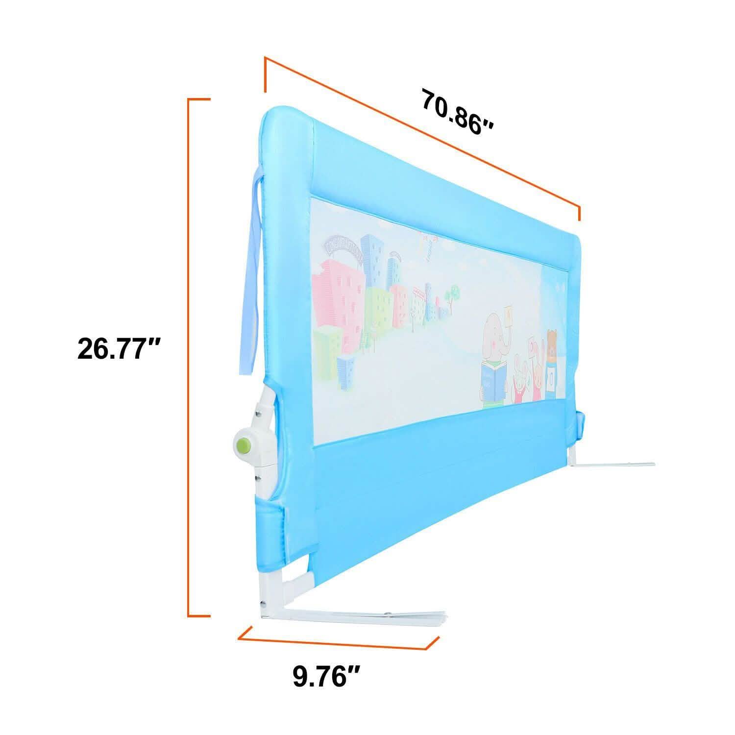 Odoland 180cm 71" Safety Bed Rail Anti Falling Guard Foldable Baby Child Toddler Baby - DailySale