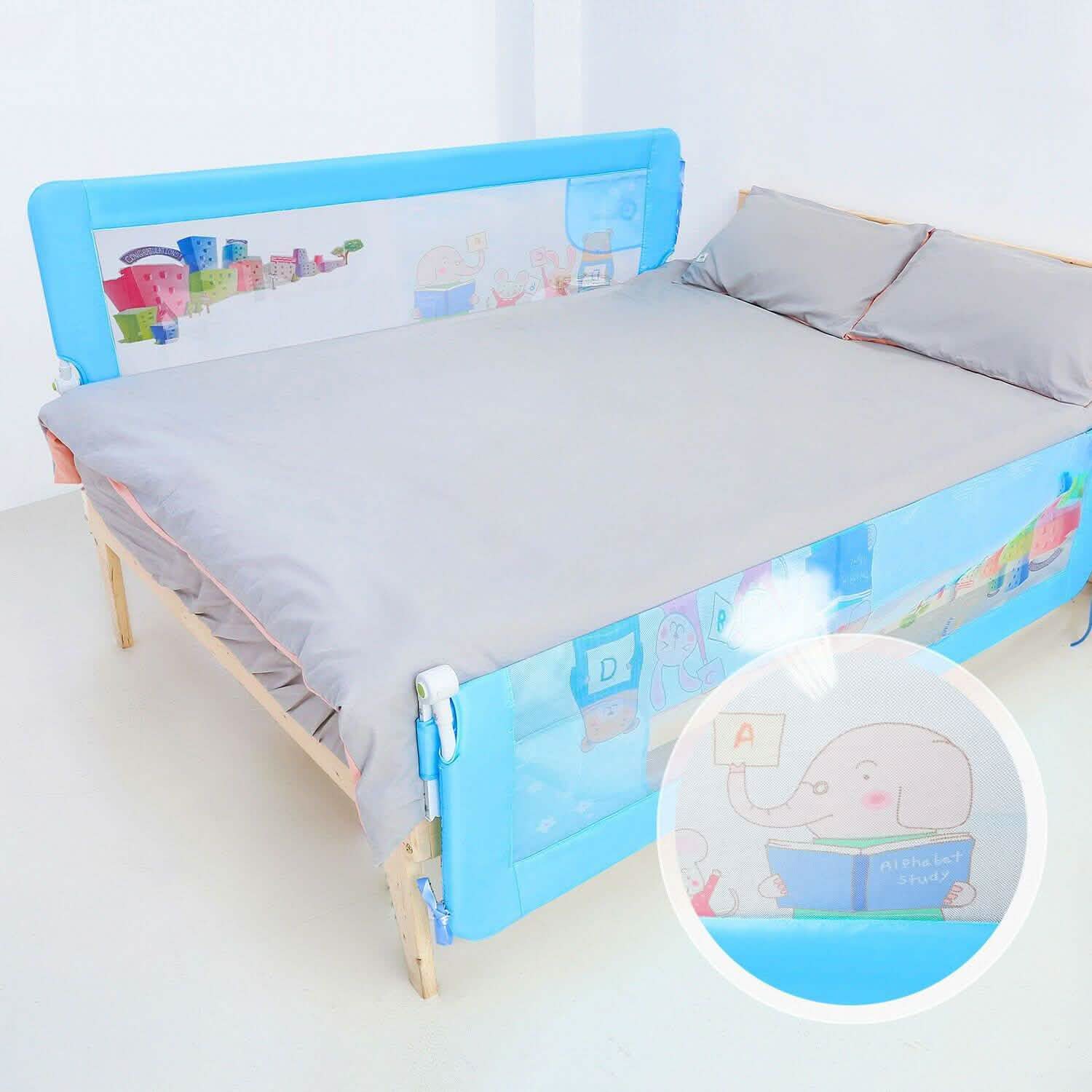 Odoland 180cm 71" Safety Bed Rail Anti Falling Guard Foldable Baby Child Toddler Baby - DailySale