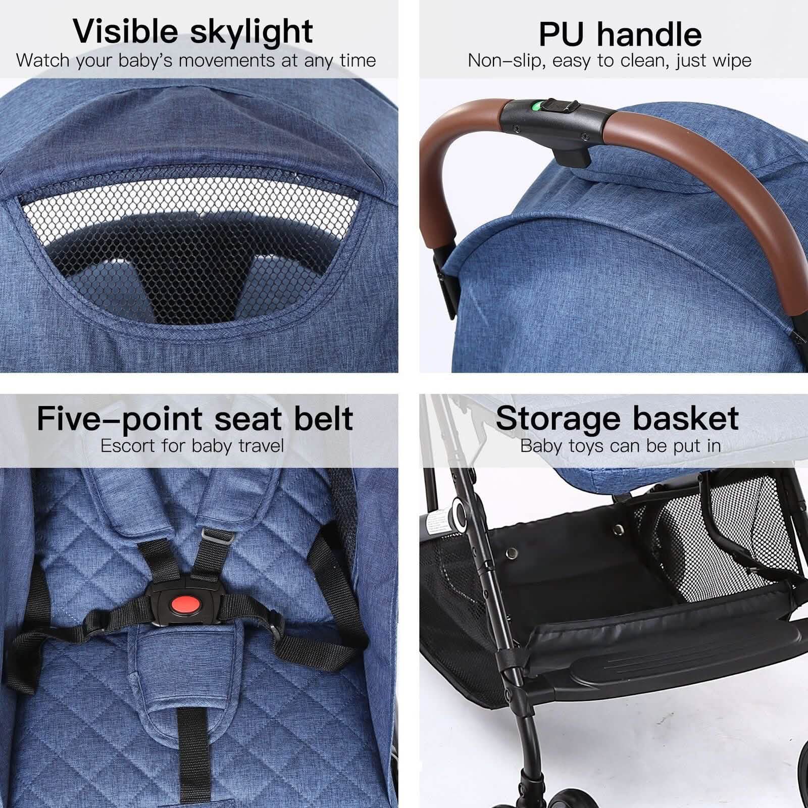 Odoland Baby Infant Foldable Umbrella Stroller Lightweight Travel Carriage Pushchair Baby - DailySale