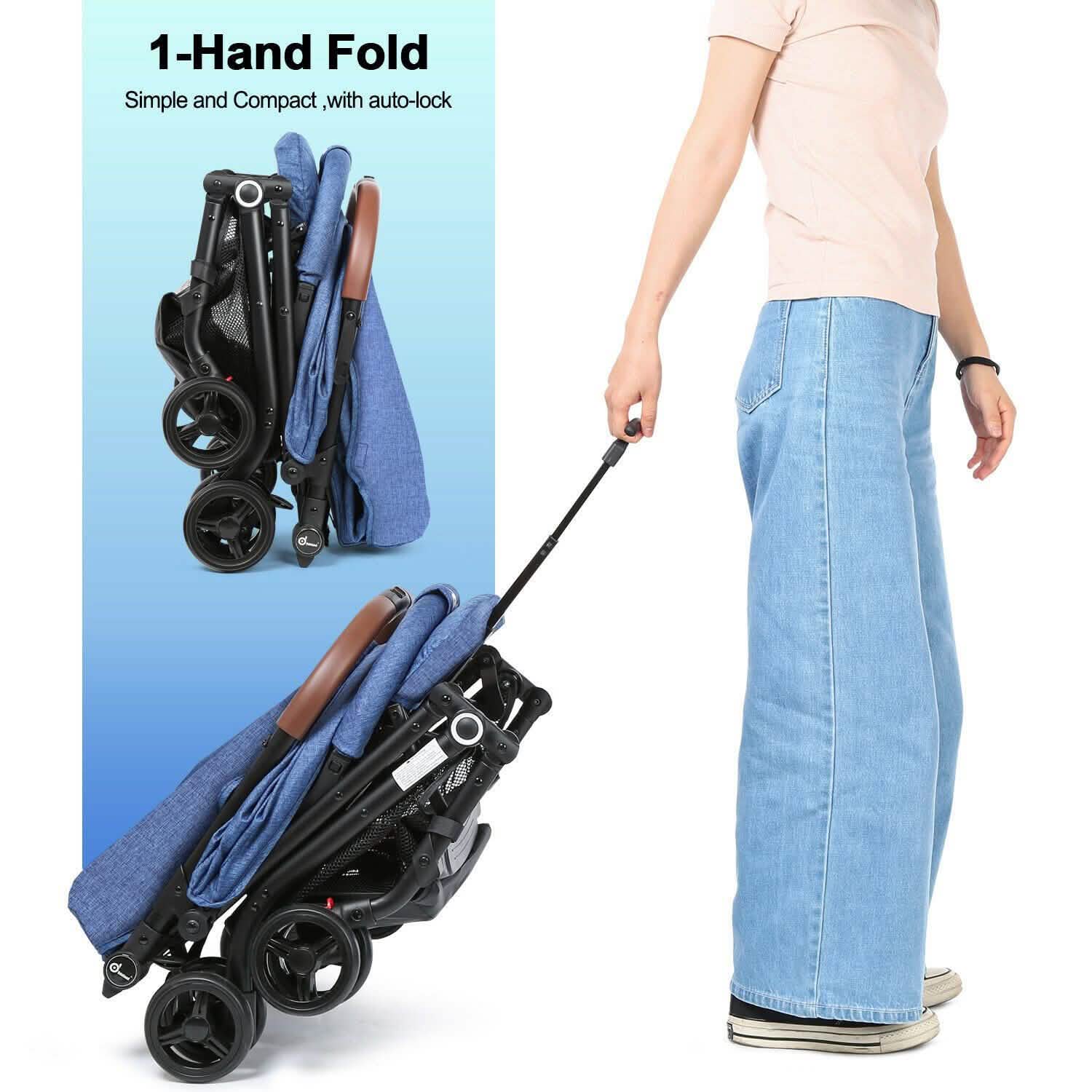 Odoland Baby Infant Foldable Umbrella Stroller Lightweight Travel Carriage Pushchair Baby - DailySale