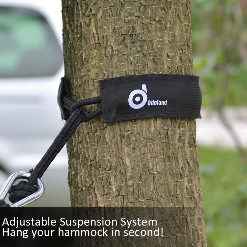 Odoland Lightweight Portable Nylon Camping Hammock and Steel Carabiners Sports & Outdoors - DailySale