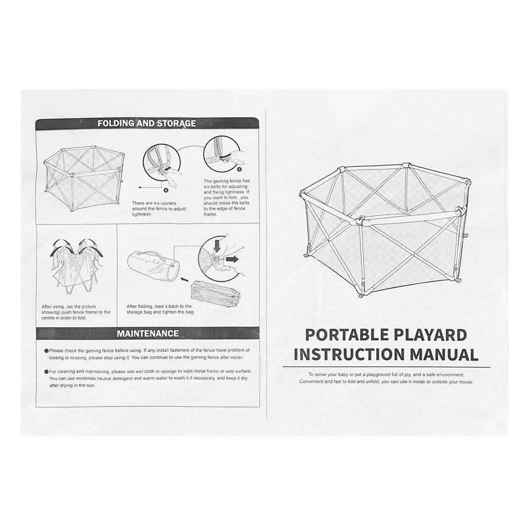 Odoland Safety Portable Playpen Infants Toddler Fence Baby - DailySale