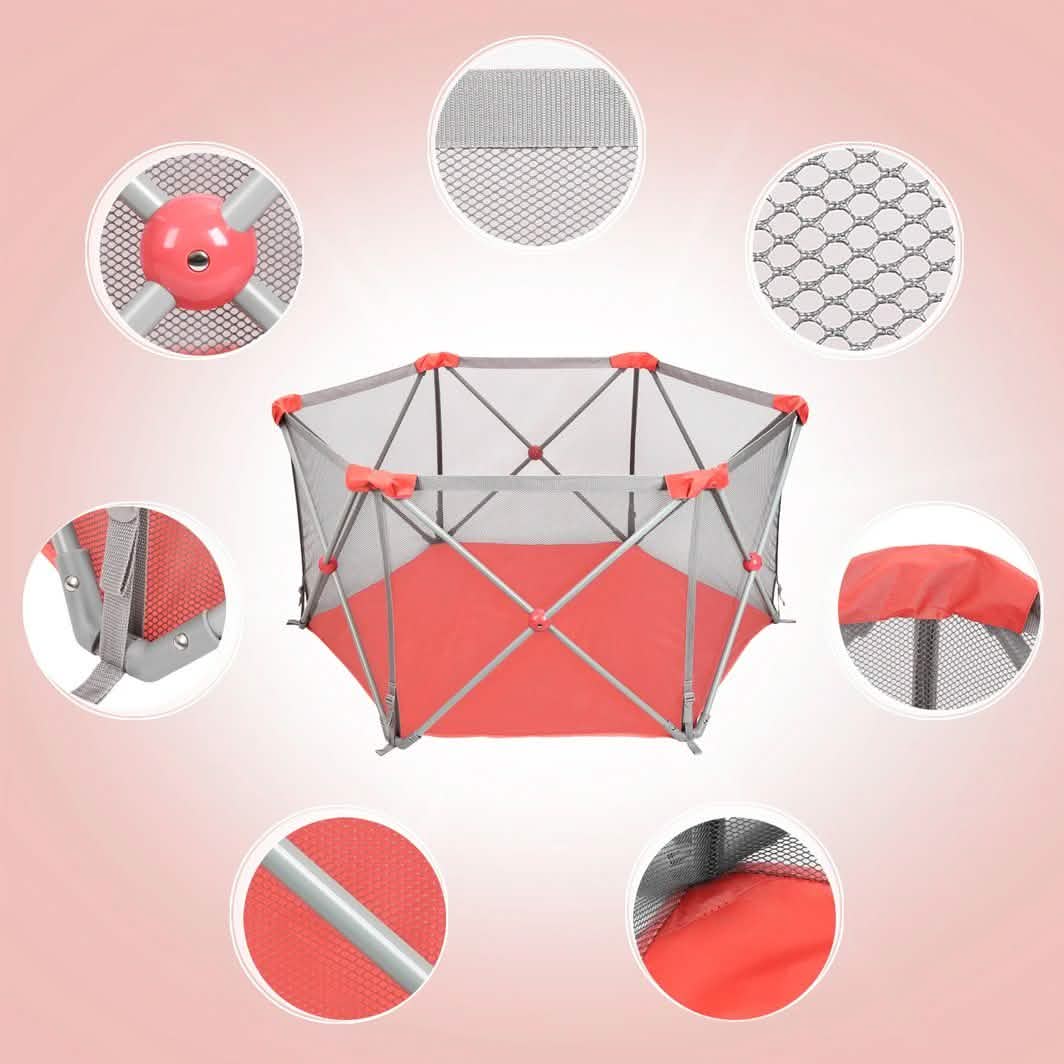 Odoland Safety Portable Playpen Infants Toddler Fence Baby - DailySale